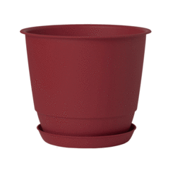 Pot Rond JOY 60 cm avec soucoupe – 86,2 L - Rouge Cerise