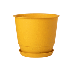 Pot Rond JOY 50 cm avec soucoupe – 49,8 L - Jaune Curcuma