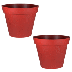 Lot de 2 Pots Ronds TOSCANE 1 m – 356 L  - Rouge Rubis