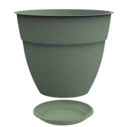 Pot Rond OSAKA 73 cm avec soucoupe – 165 L - Vert Laurier