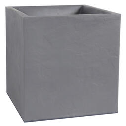 Pot carré VOLCANIA 40cm gris galet décor PIERRE - 31 L