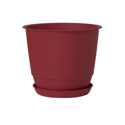Pot Rond JOY 50 cm avec soucoupe – 49,8 L - Rouge Cerise