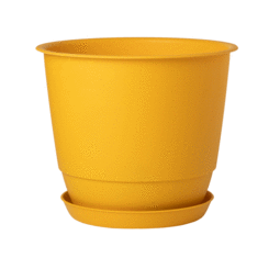 Pot Rond JOY 60 cm avec soucoupe – 86,2 L - Jaune Curcuma