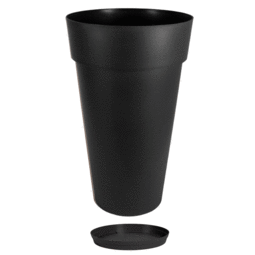 Vase Rond Haut TOSCANE XXL avec soucoupe - 90 L - Gris Anthracite