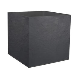 Pot carré VOLCANIA 50cm décor PIERRE gris anthracite  - 57L