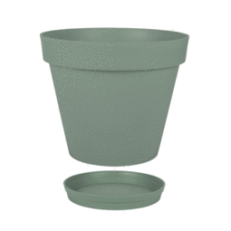 Pot Rond TOSCANE 47,5 cm avec soucoupe – 43 L  - Vert Laurier