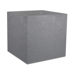 Pot carré VOLCANIA 50cm décor PIERRE gris galet  -  57L