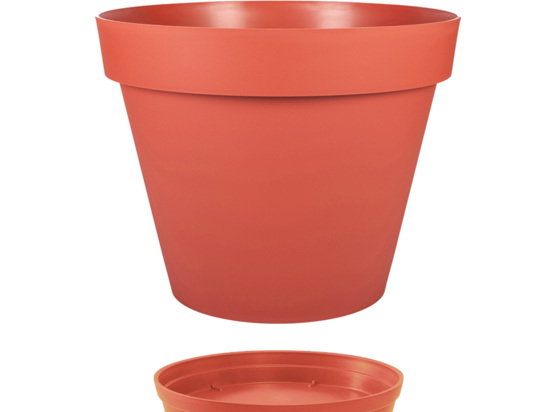 Soucoupe Pot De Fleurs Soucoupes Pots De Fleurs Terraced - Lot De 2 Noir Diamètre 27cm - Plastique Recyclé - Fabriqué En Allemagne Accessoire Plantes Recyclé