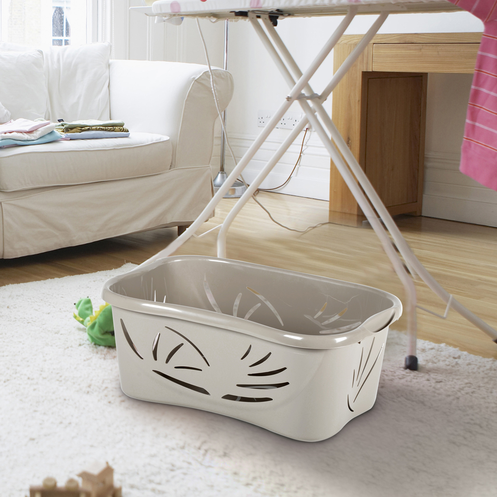 Eda plastique panier à linge prima 45 l blanc cérusé 62 x 44,4 x