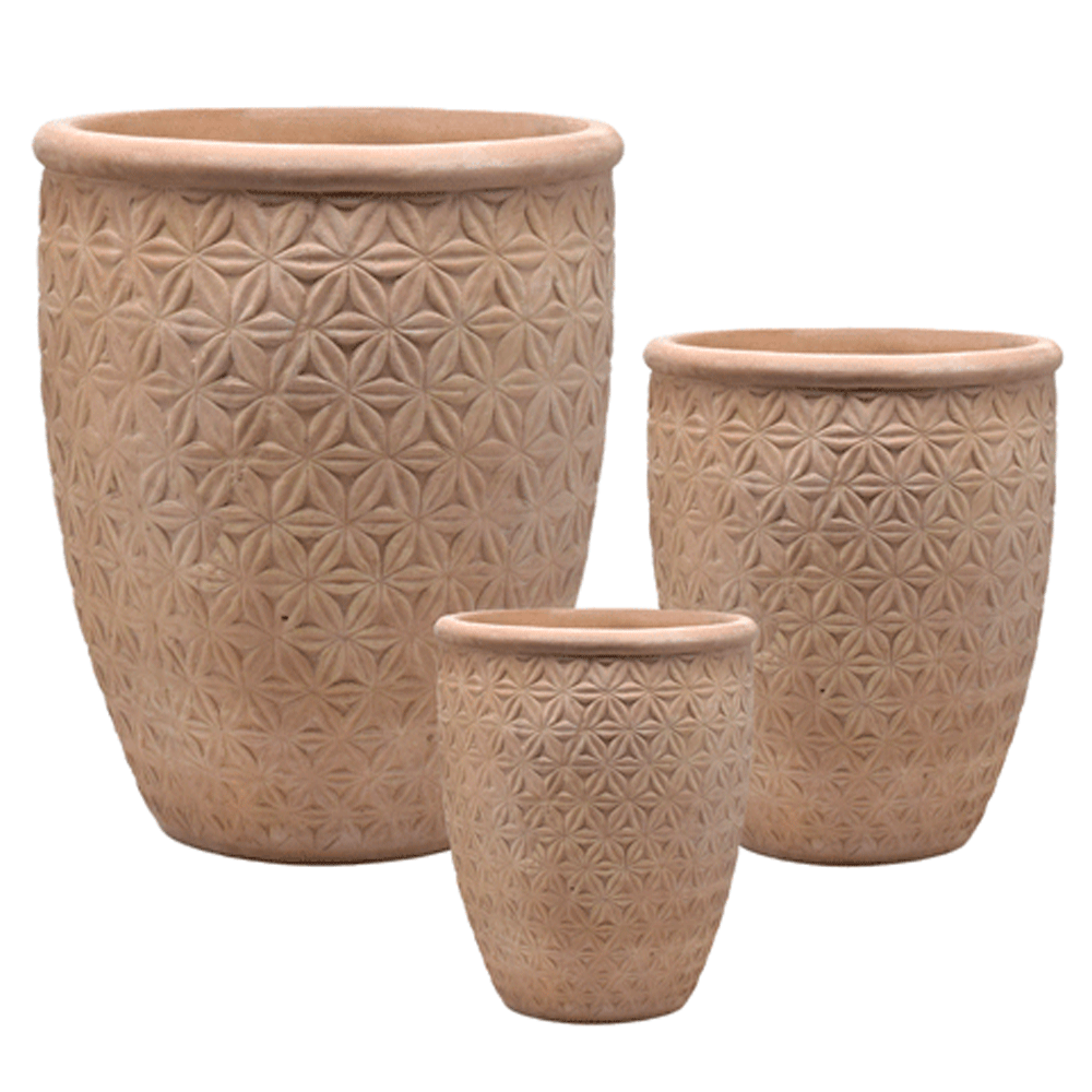 Pots, bacs & jardinières  Lot de 3 pots en terre cuite antique ANTALYA -  15 L & 43 L & 117 L