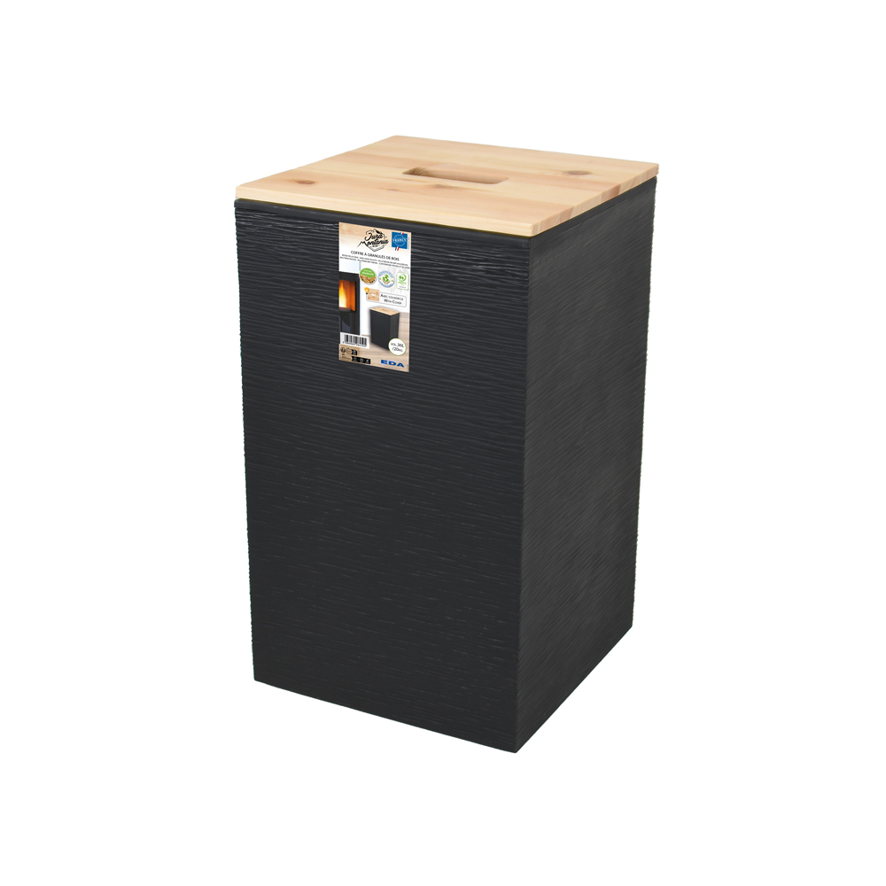 Poubelle carrée en bois - 36L