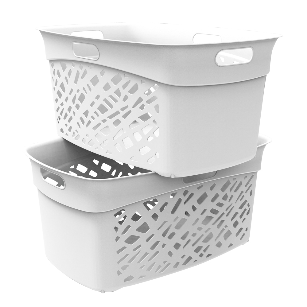 Eda plastique panier à linge prima 45 l blanc cérusé 62 x 44,4 x