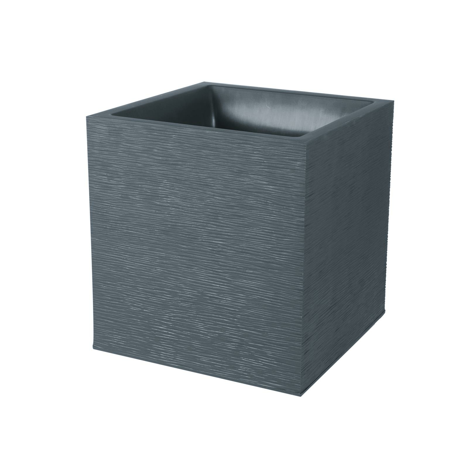 Pot de Fleurs d'Intérieur Carré Aquaduo 20CM Gris anthracite - Eda